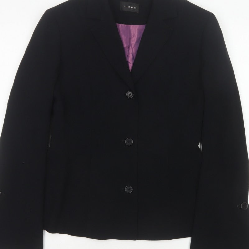 Linea Women’s Black Size 10 Tailored 3 Button Lined Blazer Jacket