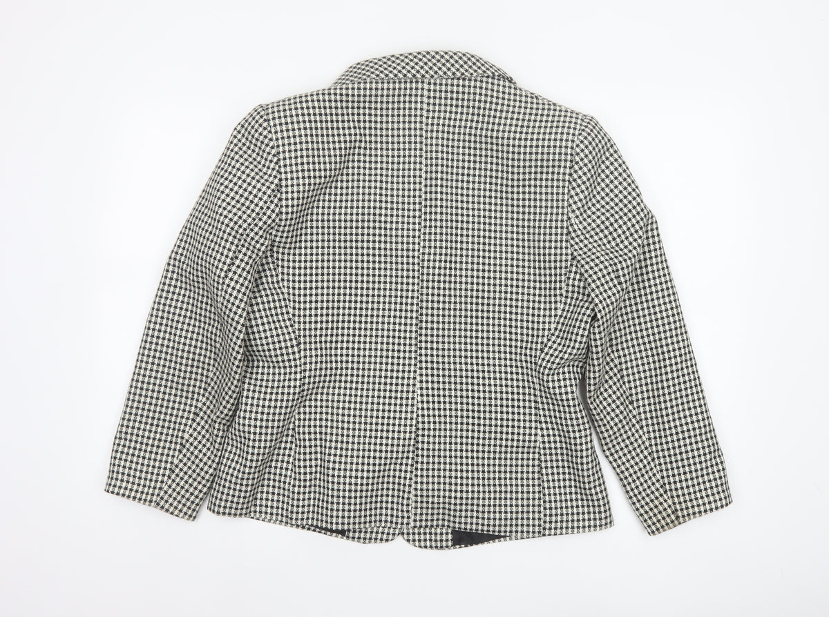 Marks and Spencer Women's Black UK 16 Houndstooth Suit Jacket Blazer