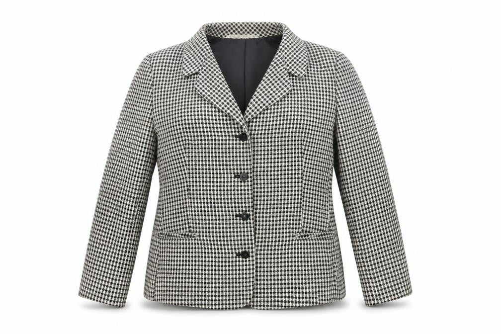 Marks and Spencer Women's Black UK 16 Houndstooth Suit Jacket Blazer