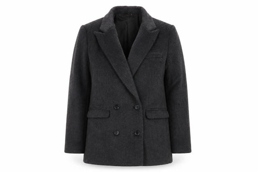 H&M Divided Women’s Grey XS Double-Breasted Pea Coat Lined