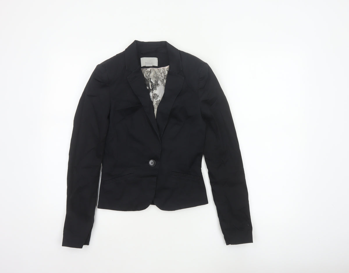 H&M Women’s Black UK 4 Slim Tailored One Button Blazer