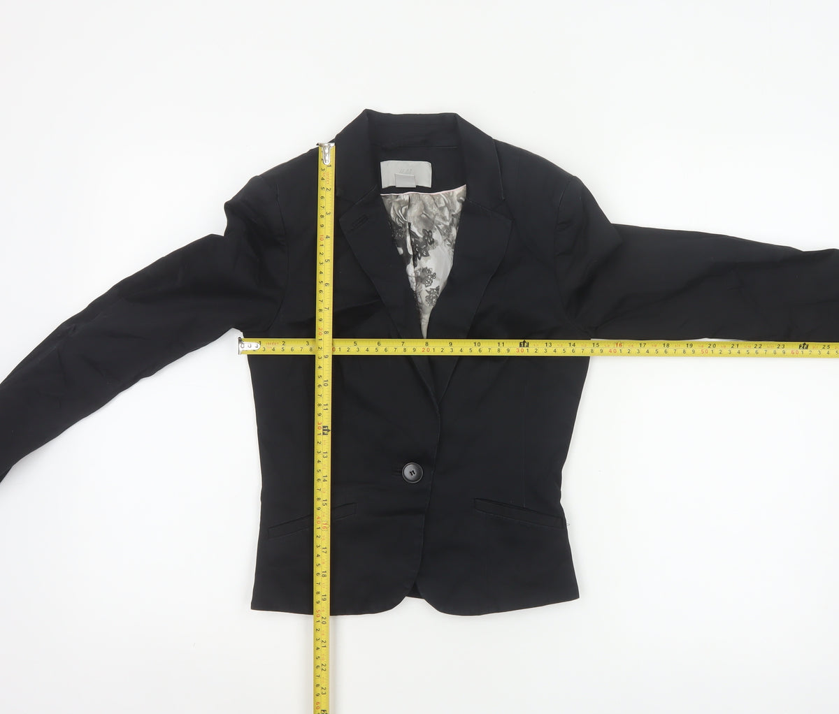 H&M Women’s Black UK 4 Slim Tailored One Button Blazer