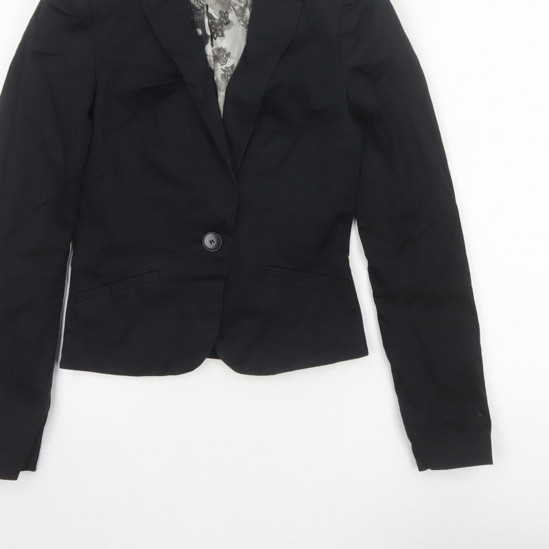 H&M Women’s Black UK 4 Slim Tailored One Button Blazer