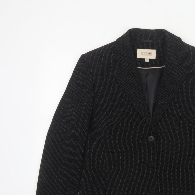 Next Women’s Black Pinstripe Blazer Size 12 Tailored Workwear Jacket