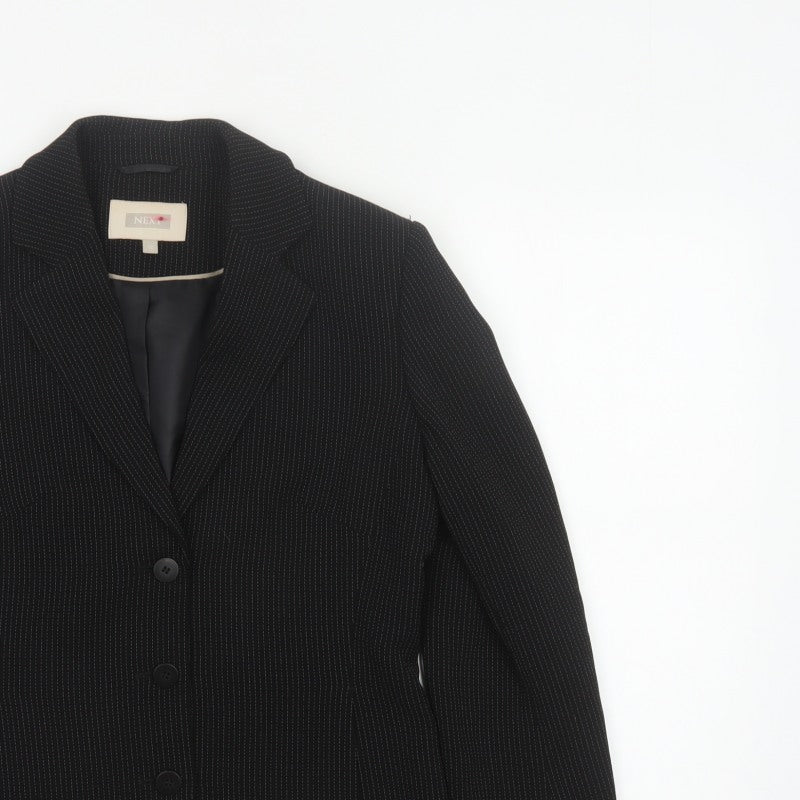 Next Women’s Black Pinstripe Blazer Size 12 Tailored Workwear Jacket
