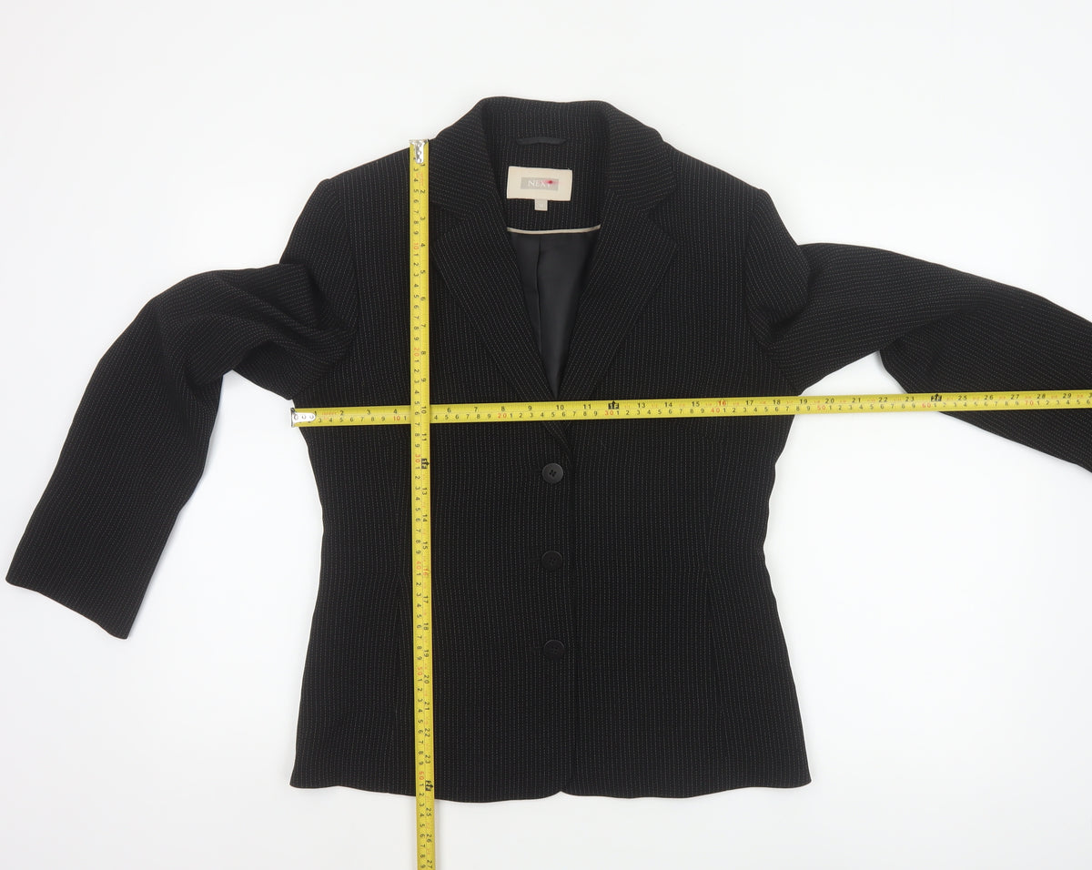 Next Women’s Black Pinstripe Blazer Size 12 Tailored Workwear Jacket