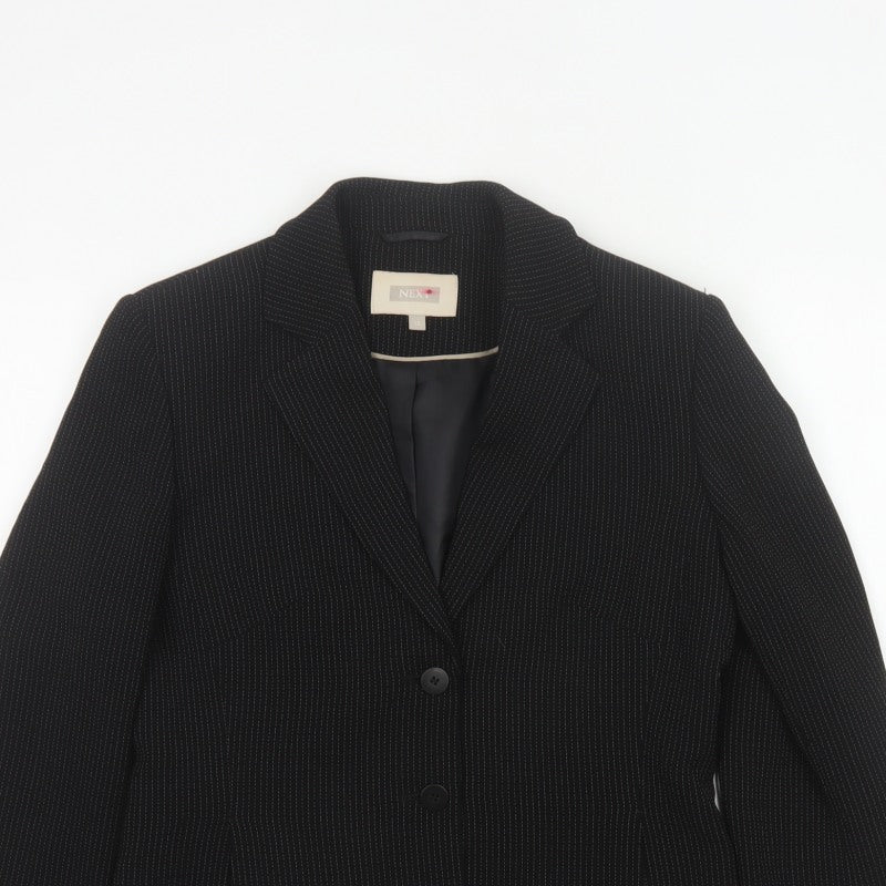 Next Women’s Black Pinstripe Blazer Size 12 Tailored Workwear Jacket