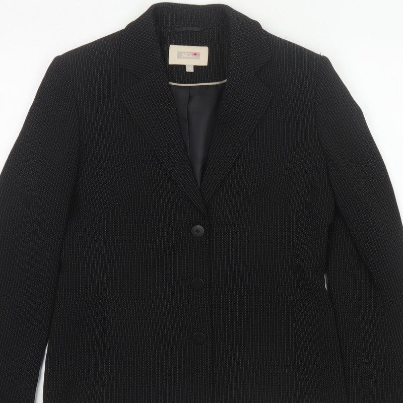 Next Women’s Black Pinstripe Blazer Size 12 Tailored Workwear Jacket