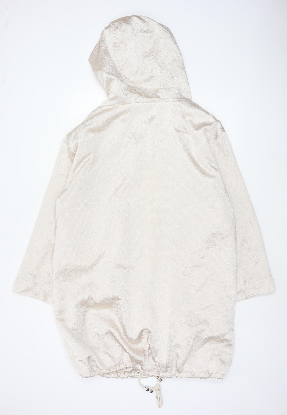 George Women’s Ivory UK 16 Hooded Parka Jacket Snap Front