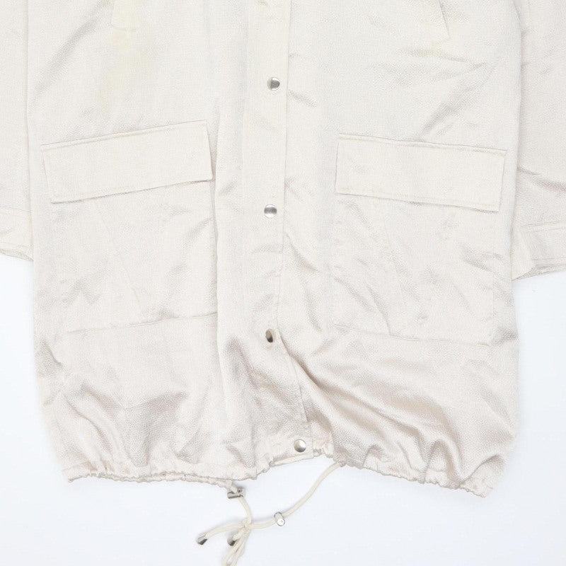 George Women’s Ivory UK 16 Hooded Parka Jacket Snap Front