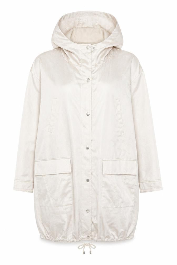 George Women’s Ivory UK 16 Hooded Parka Jacket Snap Front