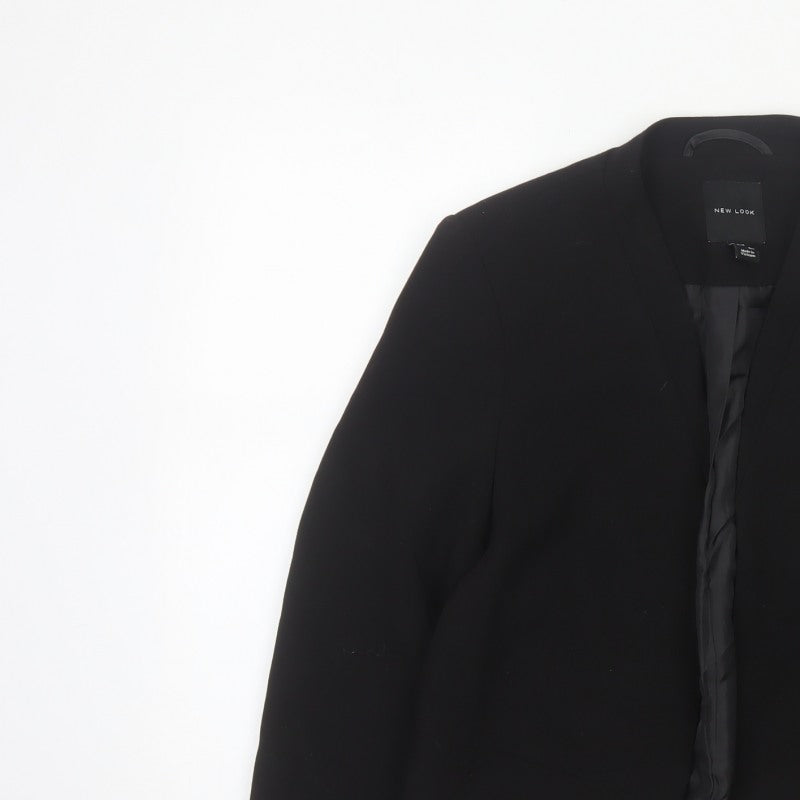 New Look Women’s Black UK 12 Open Front Lined Blazer Jacket