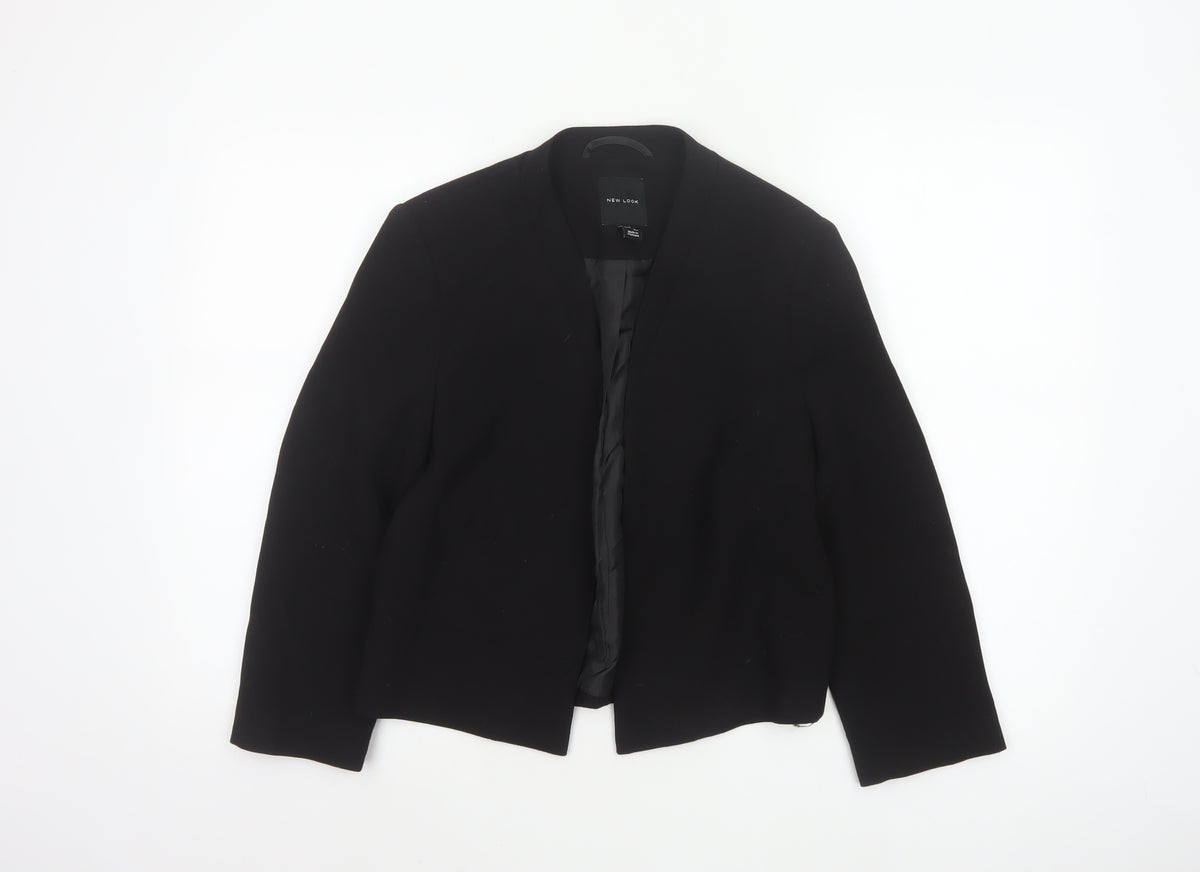 New Look Women’s Black UK 12 Open Front Lined Blazer Jacket