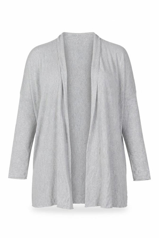 Joules Women Grey UK 14 Open Front Long Sleeve Knit Cardigan