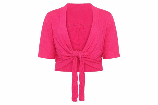 Wallis Women’s Pink M Tie Front 3/4 Sleeve Open Cardigan