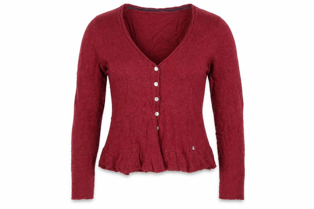 White Stuff Women Red V-Neck Button Cardigan Size 12