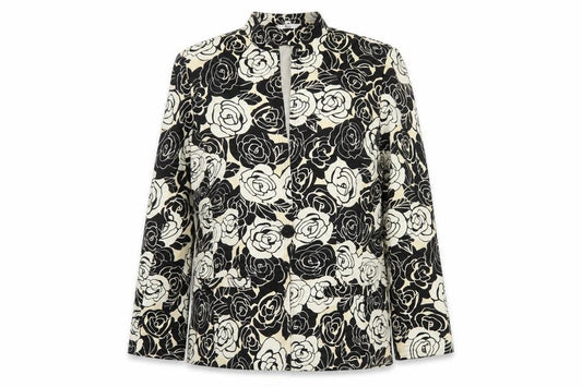 Klus Collection Women’s Black Ivory Floral Blazer UK 18 Lined