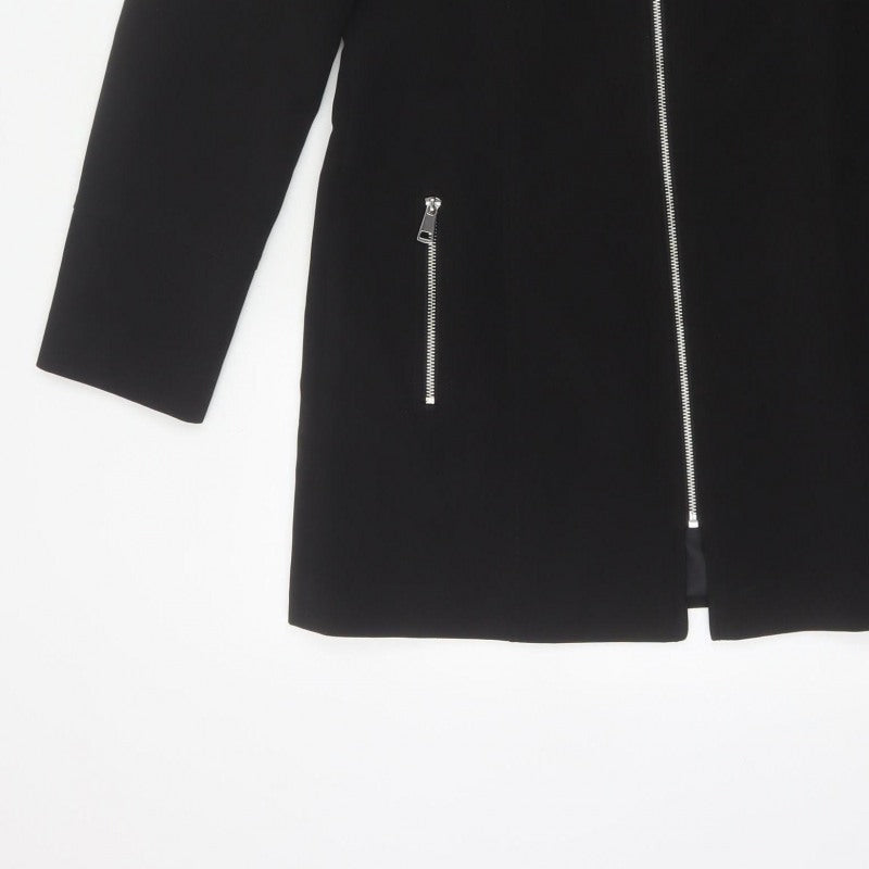 Papaya Women’s Black Size 10 Basic Zip Mid-Length Coat