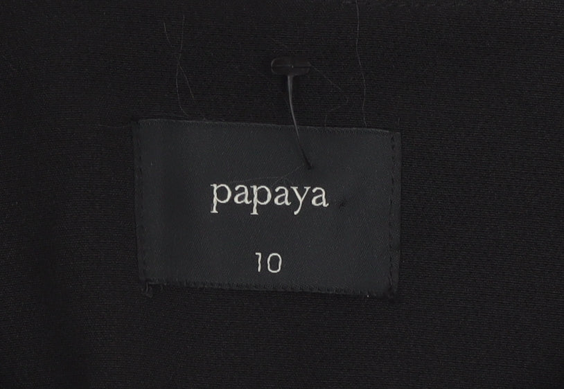 Papaya Women’s Black Size 10 Basic Zip Mid-Length Coat