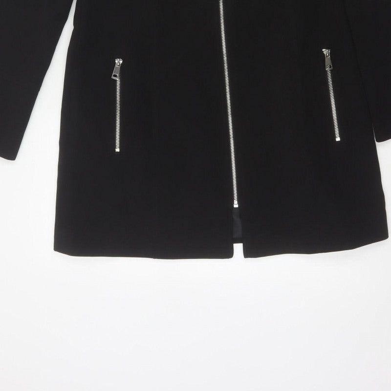 Papaya Women’s Black Size 10 Basic Zip Mid-Length Coat