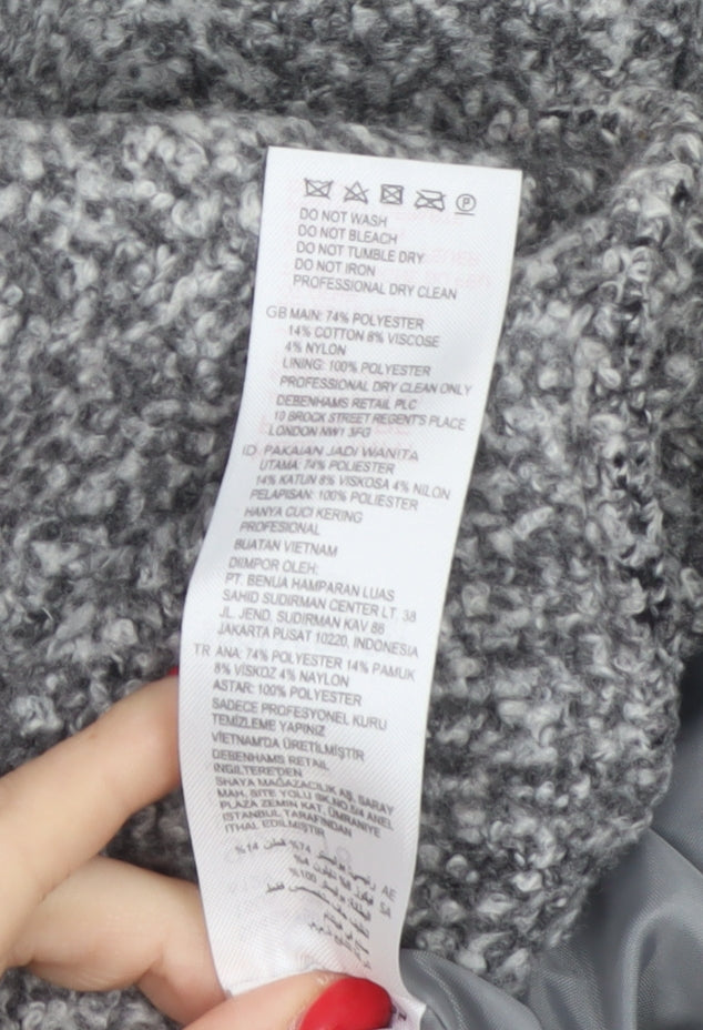 The Collection Debenhams Women's Grey UK 18 Overcoat Collared