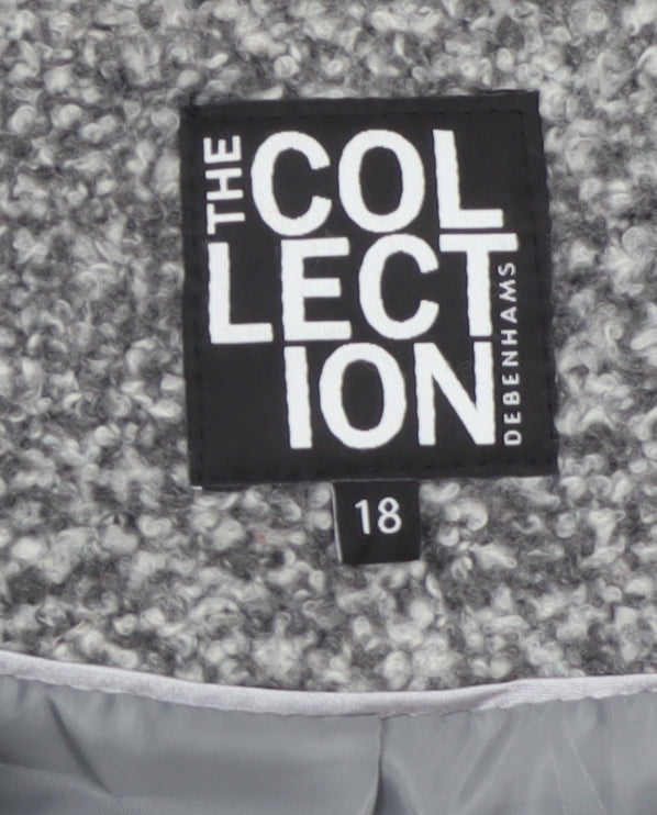 The Collection Debenhams Women's Grey UK 18 Overcoat Collared