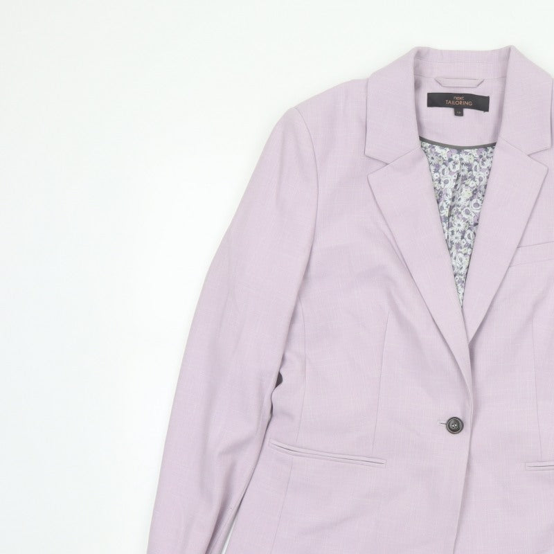 Next Women Pink UK 10 Tailored Single-Breasted Lined Blazer