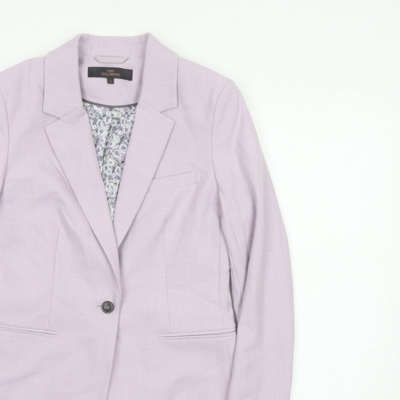 Next Women Pink UK 10 Tailored Single-Breasted Lined Blazer