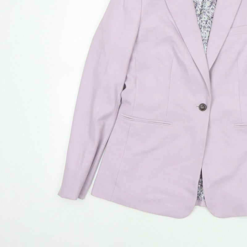 Next Women Pink UK 10 Tailored Single-Breasted Lined Blazer