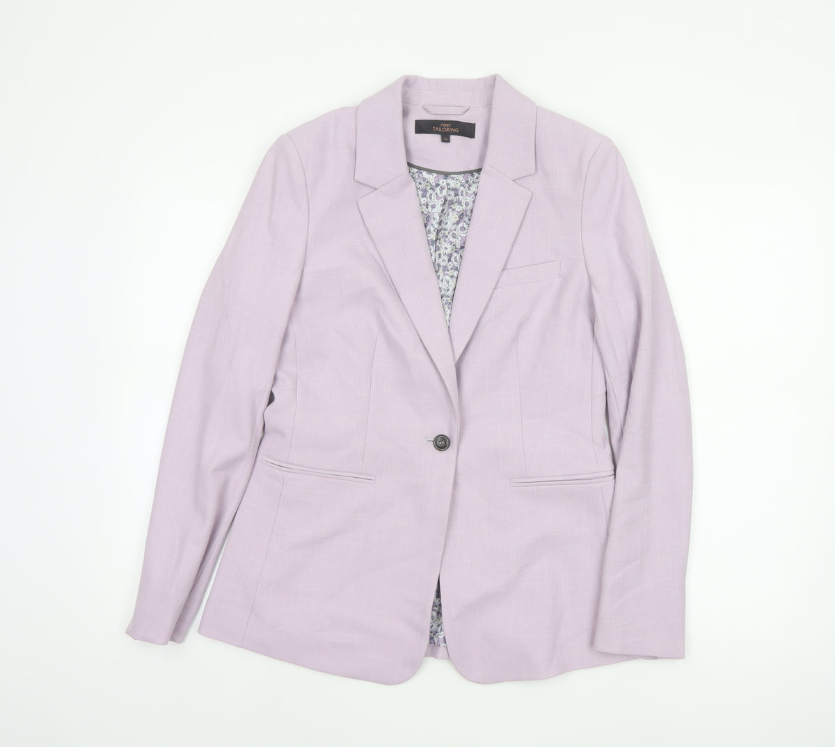 Next Women Pink UK 10 Tailored Single-Breasted Lined Blazer