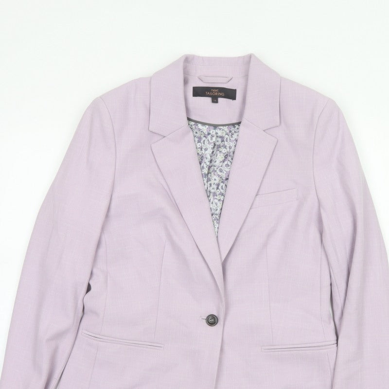 Next Women Pink UK 10 Tailored Single-Breasted Lined Blazer