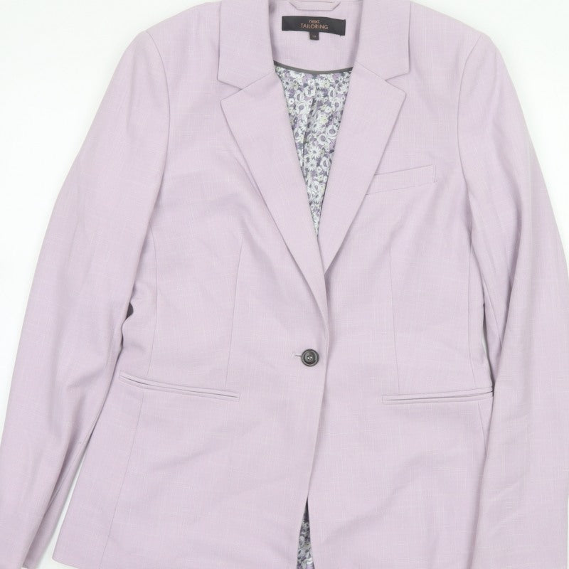 Next Women Pink UK 10 Tailored Single-Breasted Lined Blazer