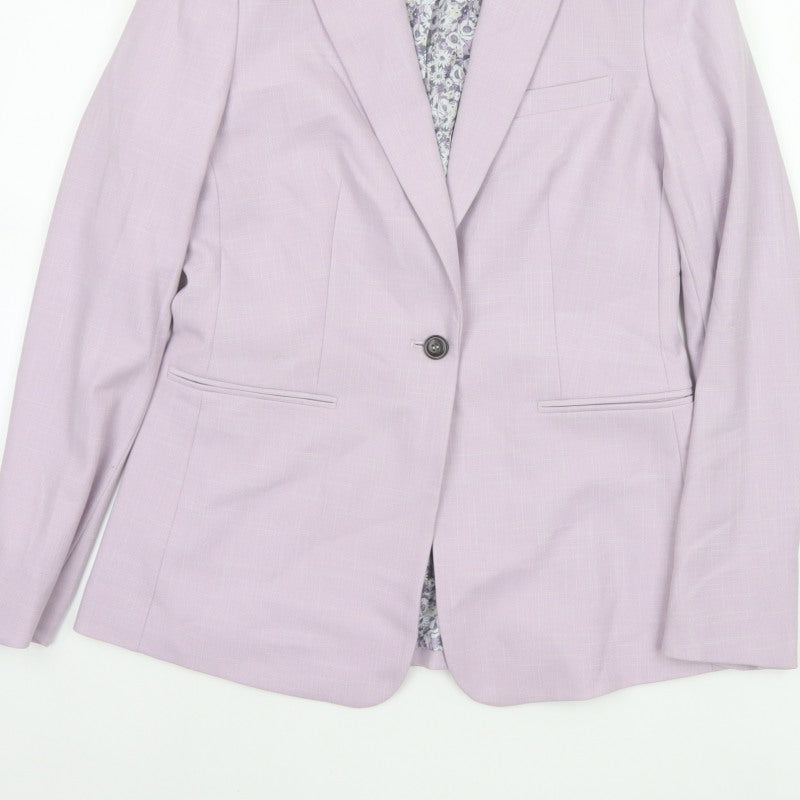 Next Women Pink UK 10 Tailored Single-Breasted Lined Blazer