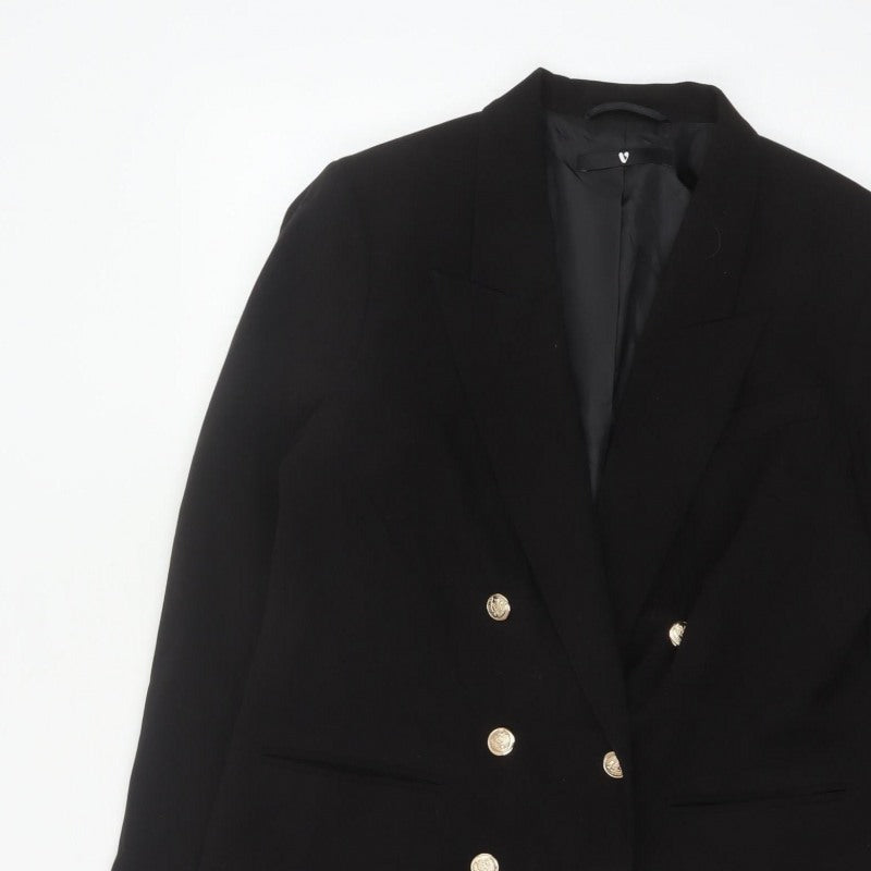 By Very Women’s Black Size 16 Double-Breasted Peak Lapel Blazer