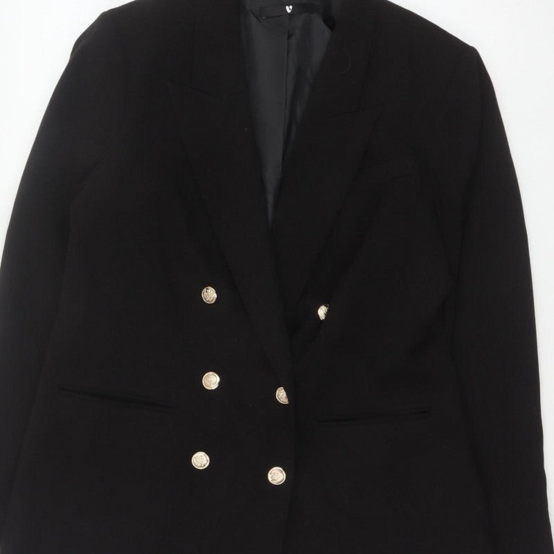 By Very Women’s Black Size 16 Double-Breasted Peak Lapel Blazer