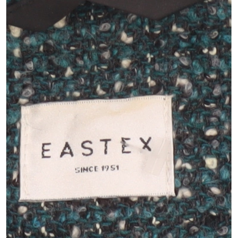 Eastex Women Blue UK 18 Tweed Wool Blend Button Jacket Lined