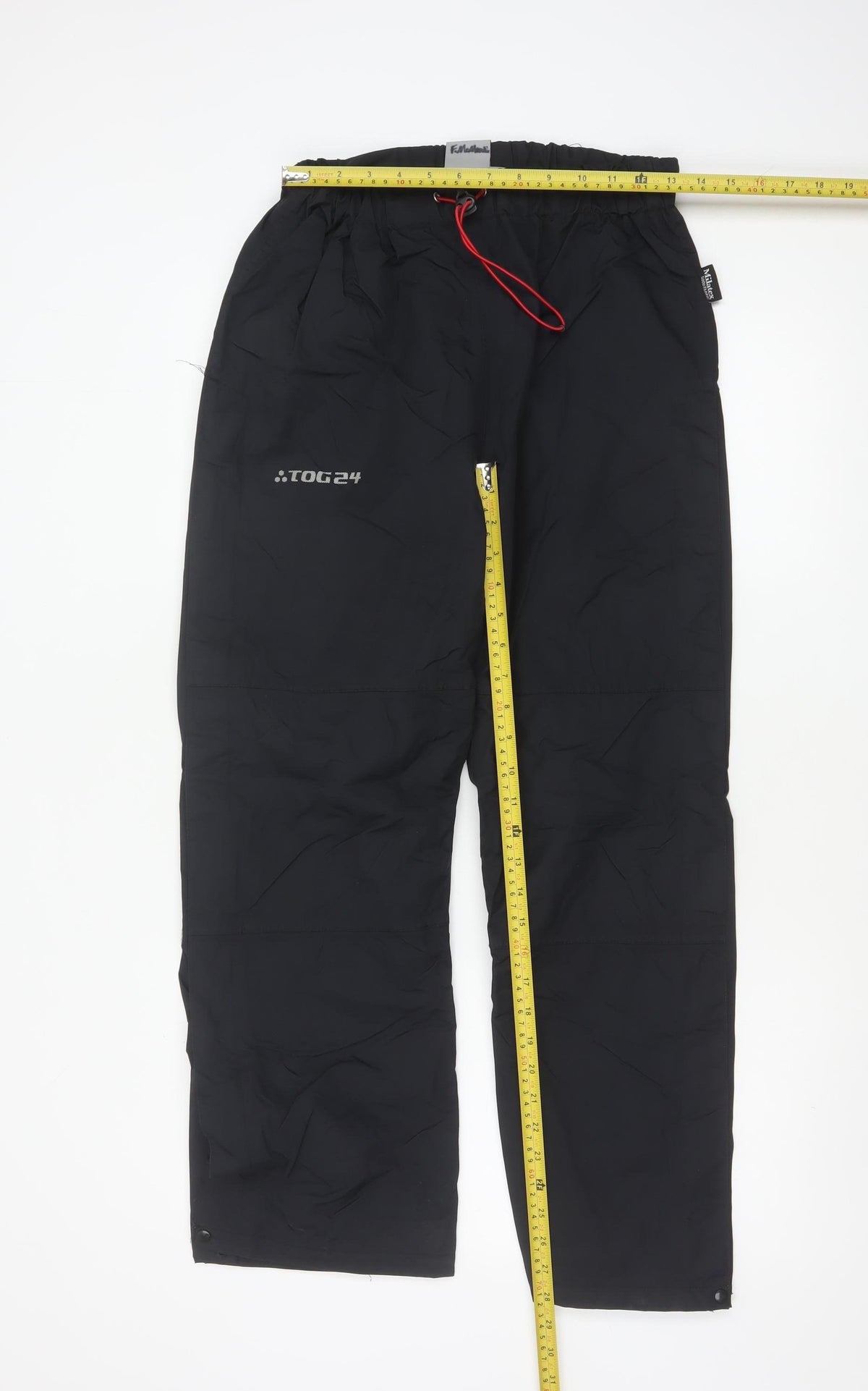 TOG24 Men's Black Size S 32 Rain Trousers Waterproof Drawstring