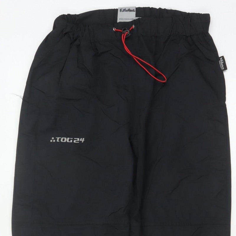 TOG24 Men's Black Size S 32 Rain Trousers Waterproof Drawstring