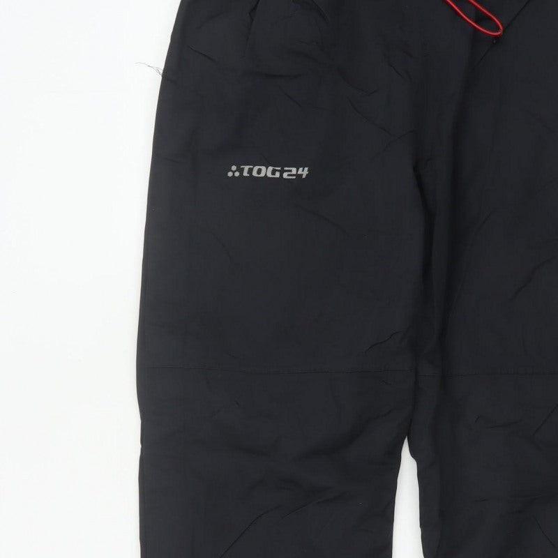 TOG24 Men's Black Size S 32 Rain Trousers Waterproof Drawstring