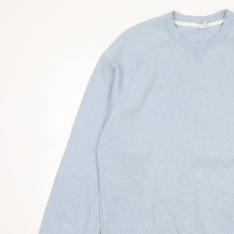 John Lewis Men Blue XL Crew Neck Pullover Cotton Sweatshirt
