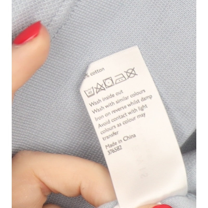 John Lewis Men Blue XL Crew Neck Pullover Cotton Sweatshirt