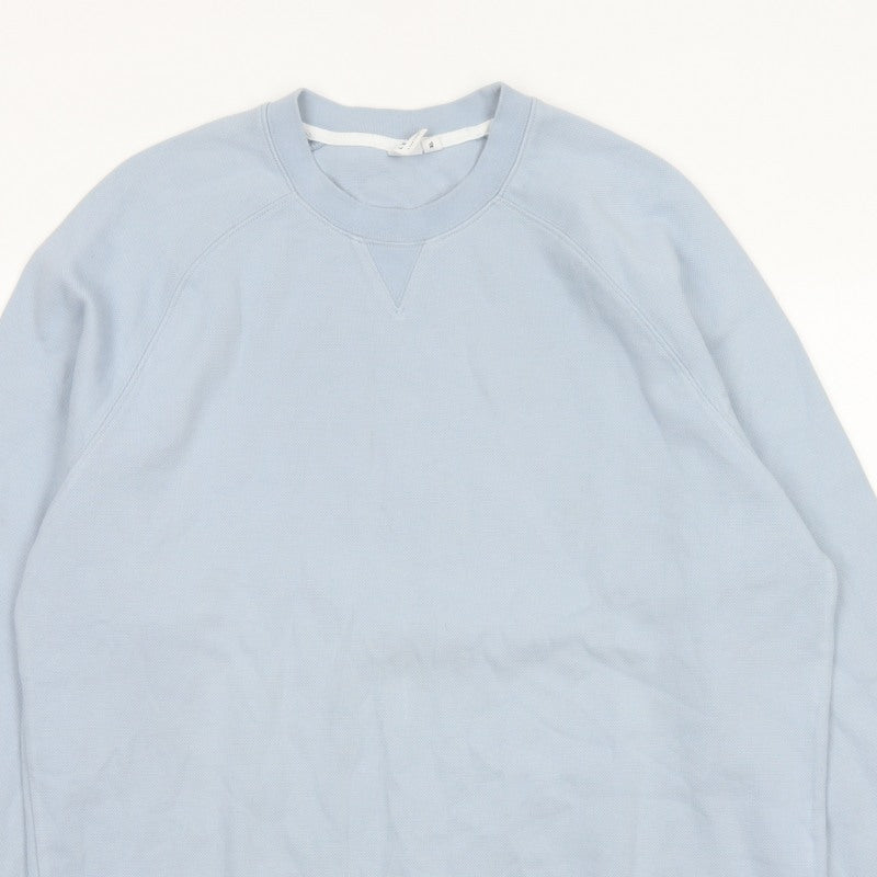 John Lewis Men Blue XL Crew Neck Pullover Cotton Sweatshirt