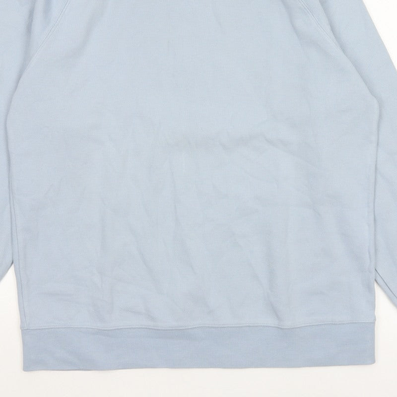 John Lewis Men Blue XL Crew Neck Pullover Cotton Sweatshirt