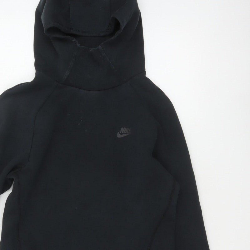 Nike Women’s Black XS Tech Fleece Pullover Hoodie Logo Pockets