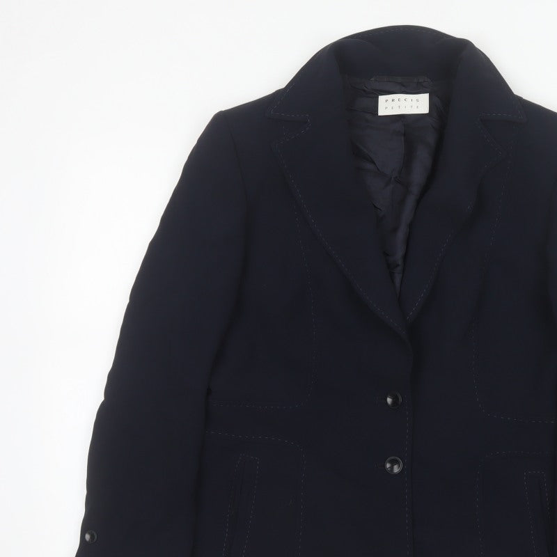 Precis Petite Women Blue UK 14 Tailored Lined Two-Button Blazer