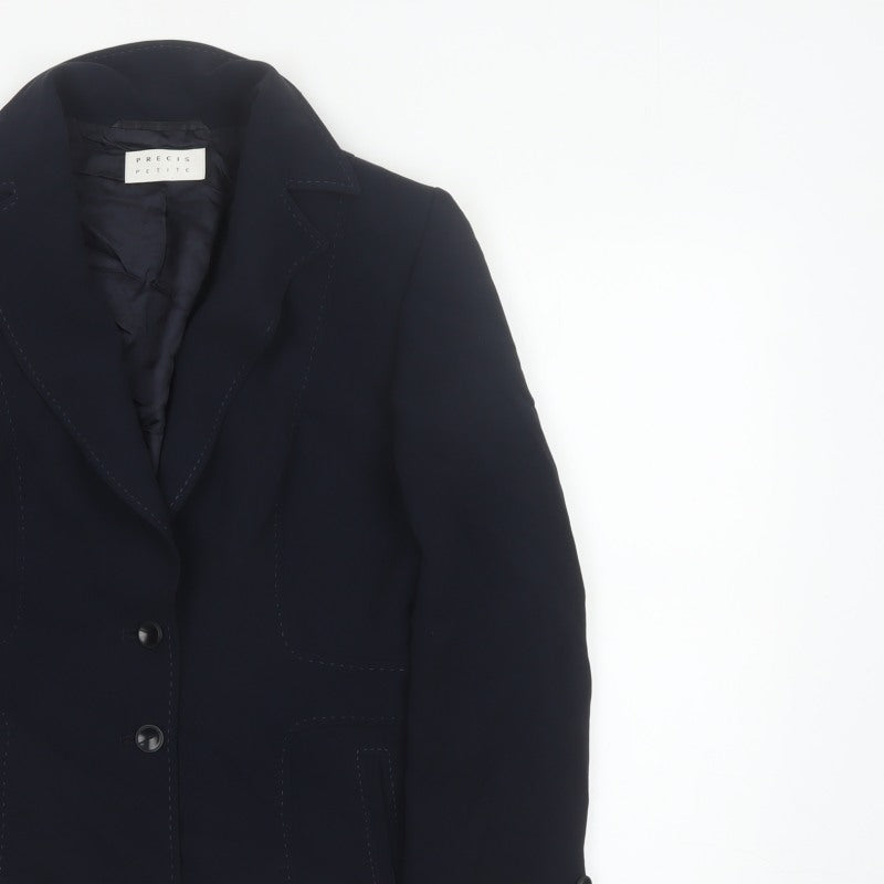 Precis Petite Women Blue UK 14 Tailored Lined Two-Button Blazer