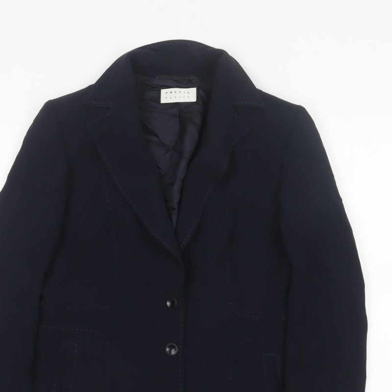 Precis Petite Women Blue UK 14 Tailored Lined Two-Button Blazer