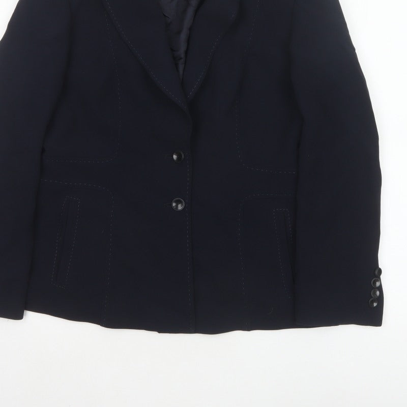 Precis Petite Women Blue UK 14 Tailored Lined Two-Button Blazer