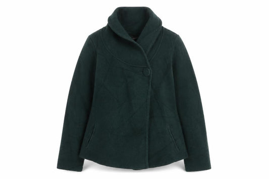 Adrienne Vittadini Women Green M Asymmetric Cowl Neck Cardigan Pockets