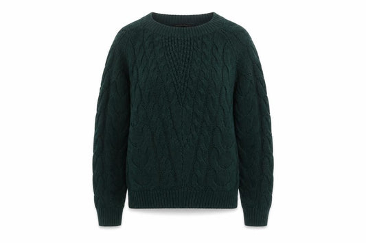 Dorothy Perkins Women's Green UK 8 Cable Knit Crew Neck Jumper